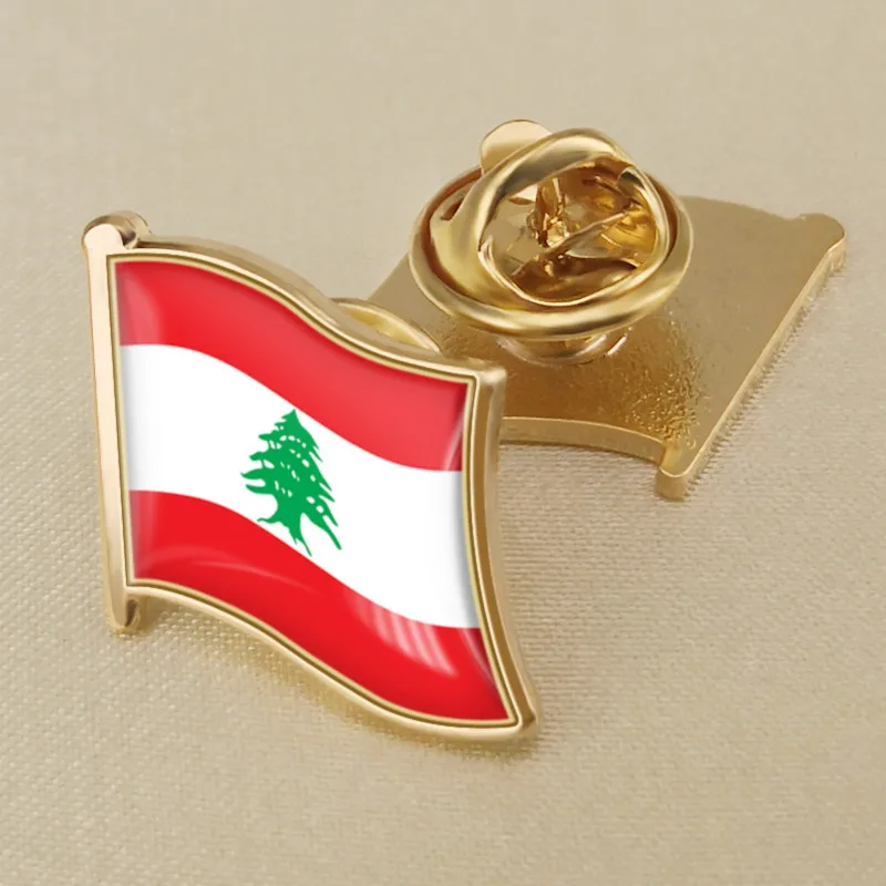 Lebanese flag crystal dropper badge brooch, flags of various countries around the world chest