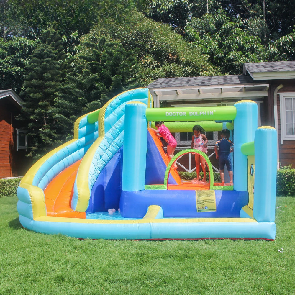 

Bouncy castle, children's small inflatable water jet castle household inflatable trampoline