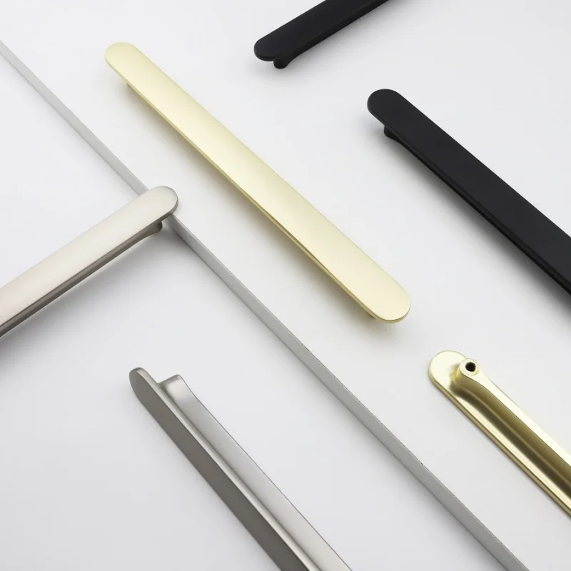 T-shaped Funiture Handles Zinc Alloy Wardrobe Door Pulls Brushed Black Drawer Knobs kitchen Cabinet Handles Home Decoration