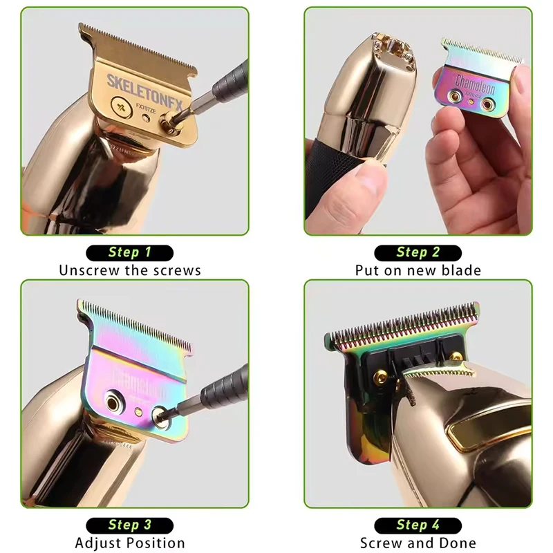 FX707Z Professionelle Klinge, kompatibel mit Babyliss Trimmer-Klinge, passend für BaByliss PRO Haarschneider FX787 & FX726, Gold – Detail 4