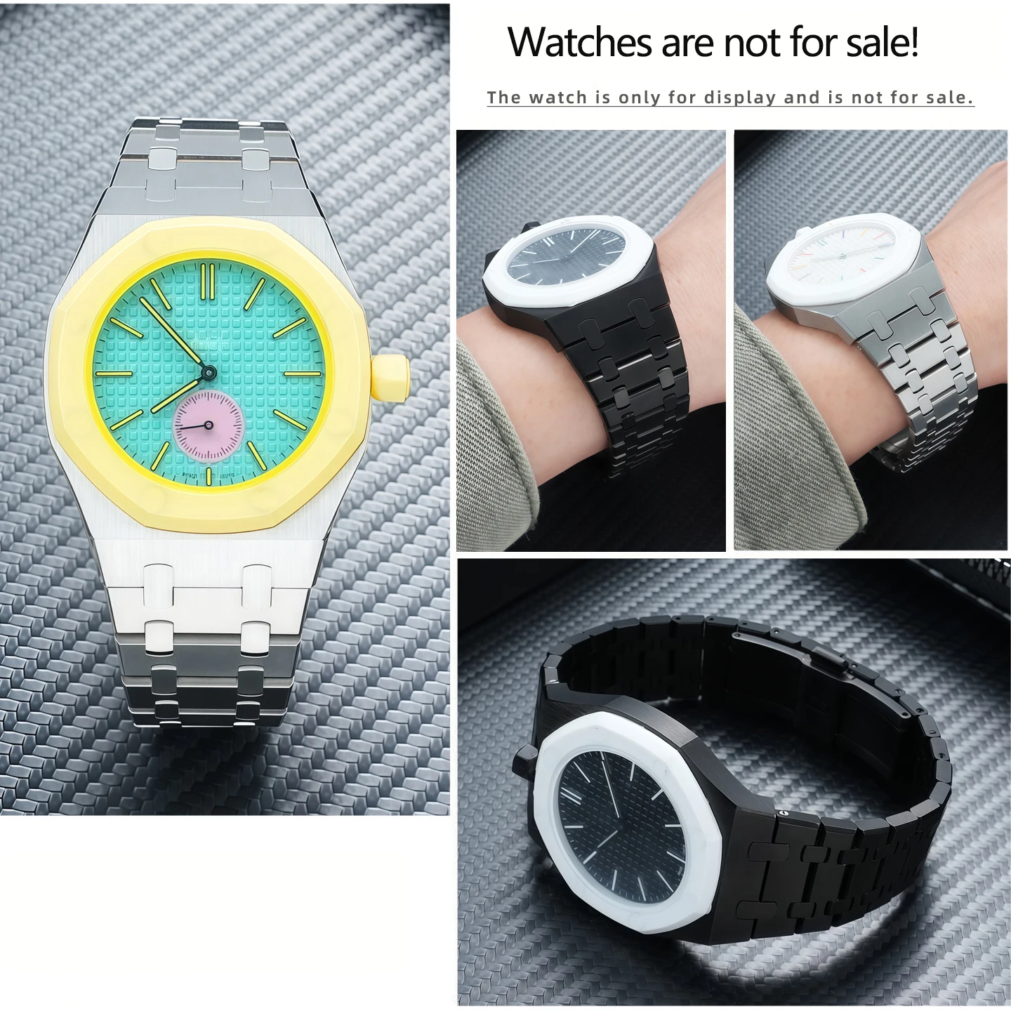 Fit for AP X Swatch pocket watch stainless steel case & strap mod kit, integrated metal case set, 3 o'clock and 12 o'clock crow