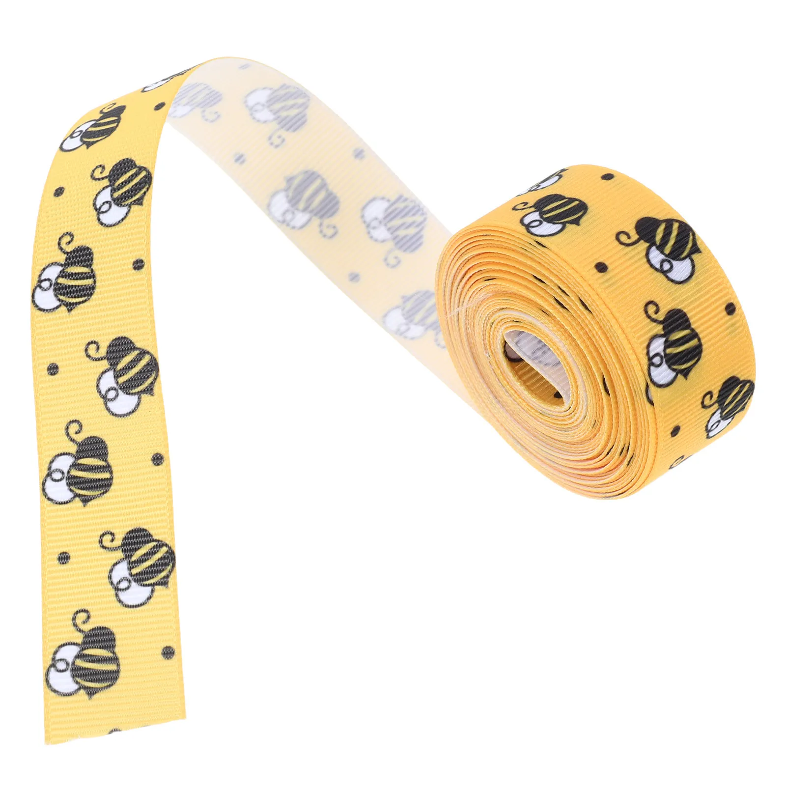 Bee Ribbon 1 Roll Wired Edge Decorative Grosgrain Ribbon for Spring Wreath Making Floral Arrangements Present Wrapping Craft