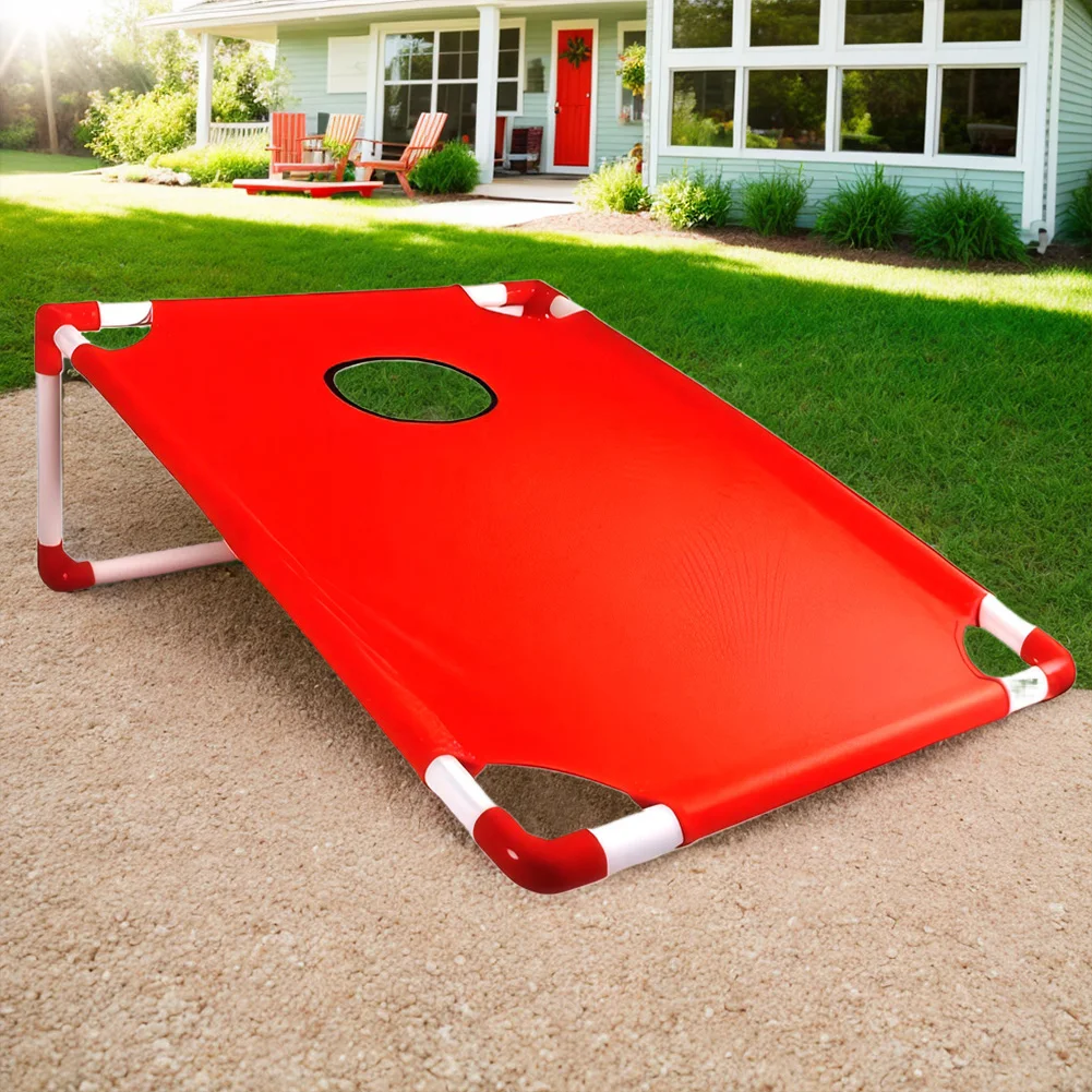 Portable Cornhole Board Game Set with 3 Red 3 Blue Bags Outdoor Toss Game Set Portable Cornhole Game Set for Kids Adults Family