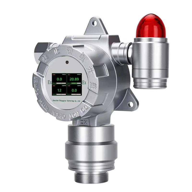 Stationary 4-in-1 Gas Concentration Analyzer VOC CO H2S O3 Online Detection Alarm Carbon Dioxide Sensor