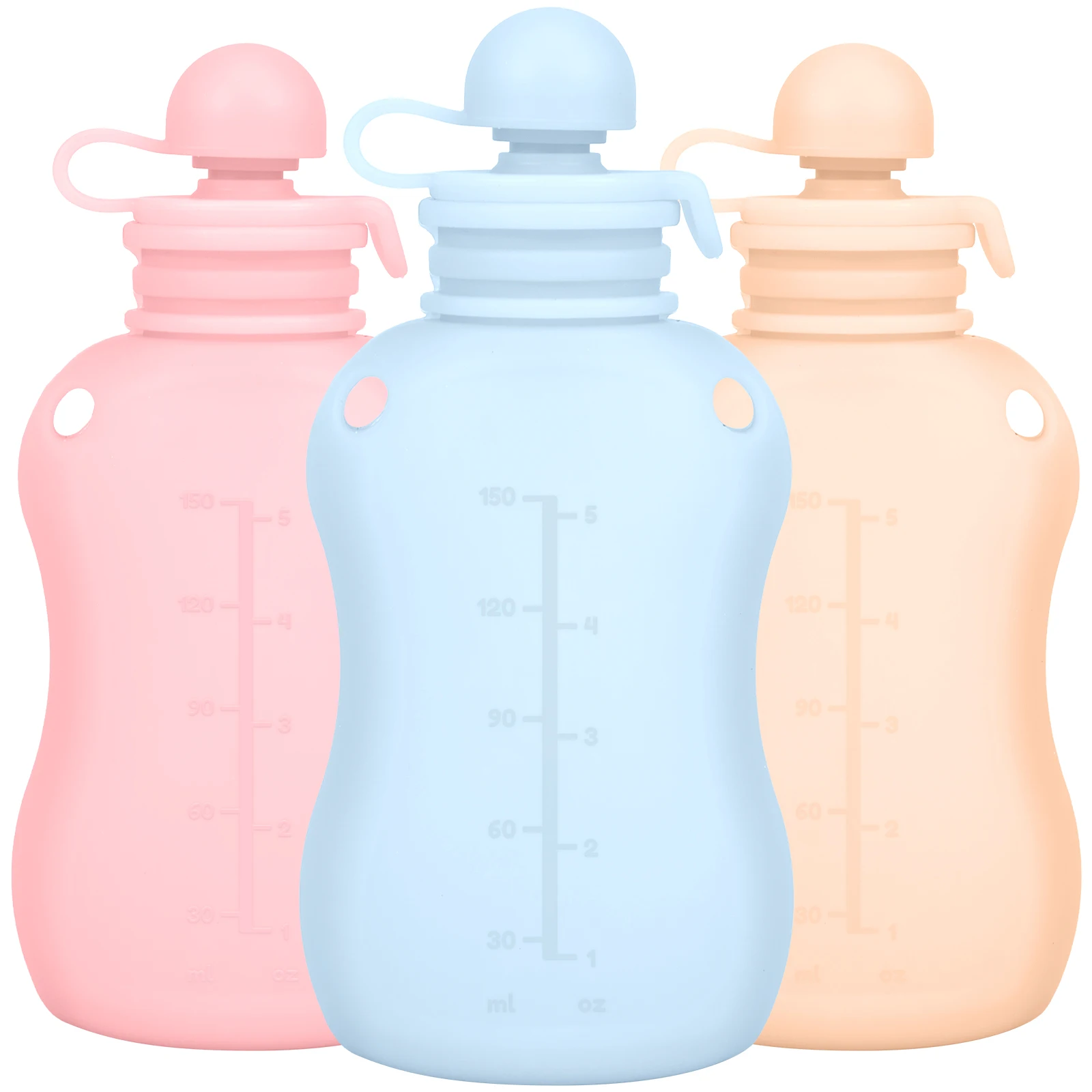 

Набор из 3 силиконовых пакетов для детского питания, многоразовые сжимаемые пакеты 150 мл, контейнеры для хранения грудного молока и детского питания