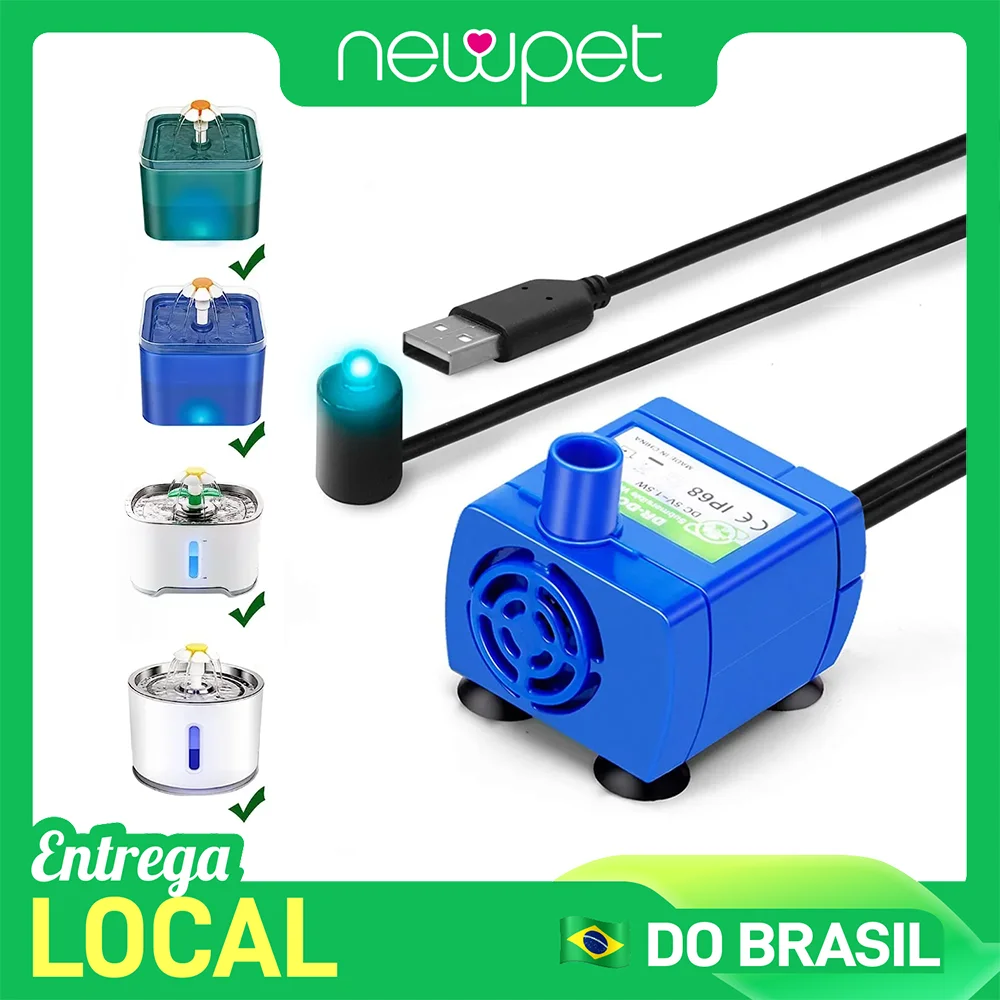 Newpet DC 5V 160L/H 1.5W Mini Submersible Pump USB Ultra-Quiet Pet Water Dispenser Water Pump Brushless Motor Water Pumps