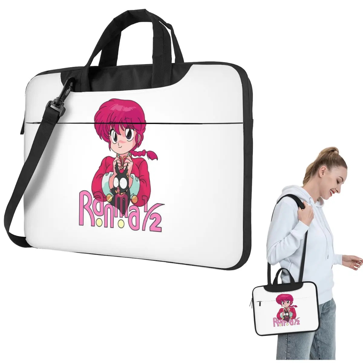 Ranma 1/2 Saotome Pig Girls P Chan Crossbody Laptop Bag Case Computer Bag 13 14 15.6 Inch Notebook Pouch for Lenovo
