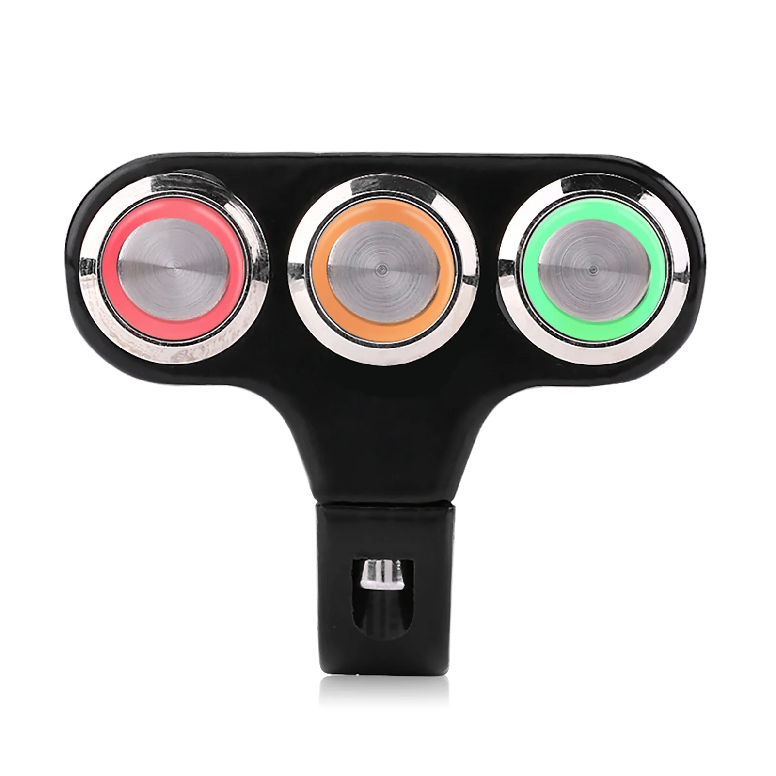 22mm Motorcycle Handlebar Mount Switch Headlight Hazard Brake Fog Light ON/OFF with LED Light