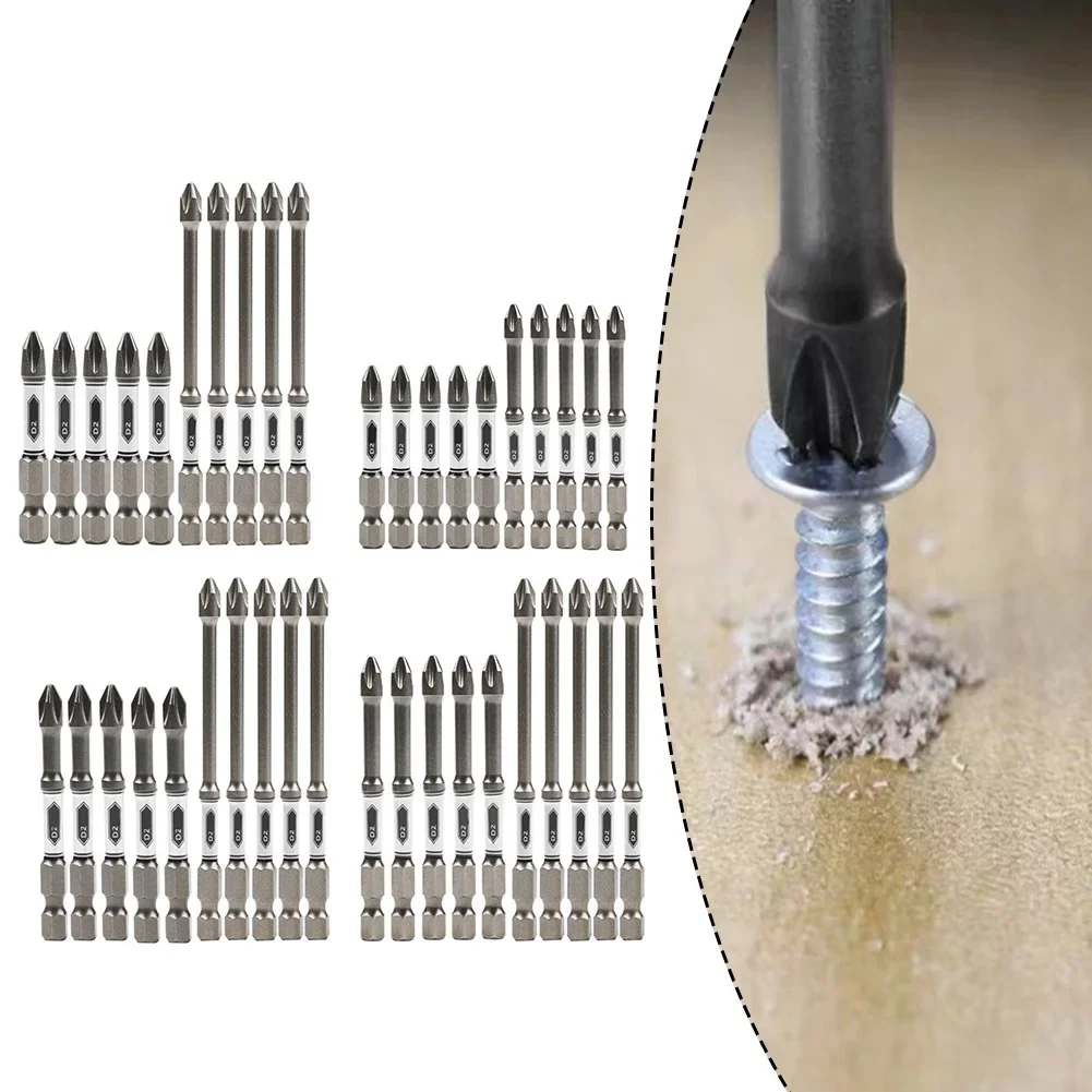 Jeu d'embouts de tournevis magnétiques à tête cruciforme hexagonale, lot de perceuse à percussion, Torx, 1/4, 10 pièces
