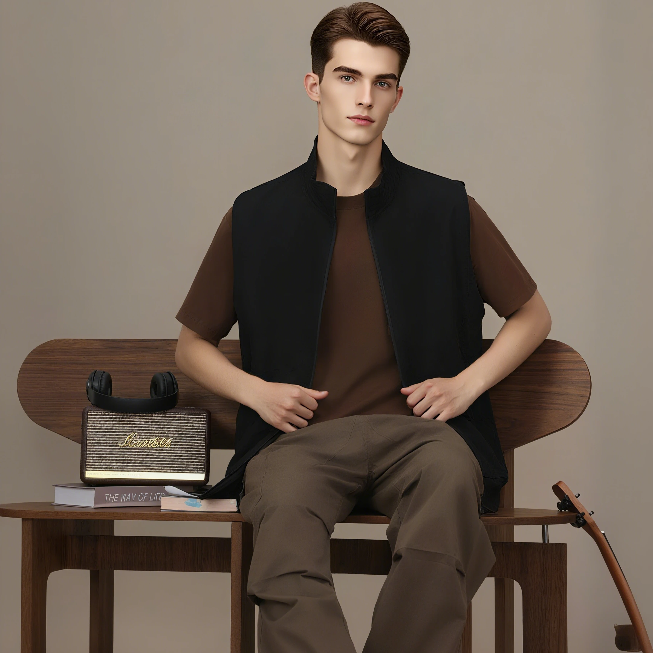 

2025 Men's Sleeveless Vest Jacke Women Zipper Coat Summer Autumn Streetwear Stand-up Collar Casual Waistcoat Brand Clothing Top