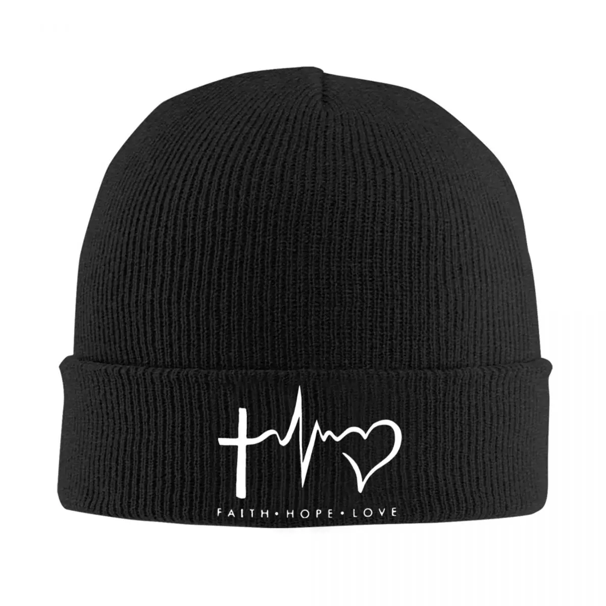 

Christian Beanie Hats Symbol Casual Caps Adult Unisex Kpop Knitting Hat Spring Printed Head Wrap Beanie Hat