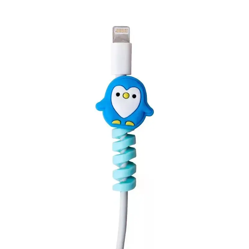 Cable Sleeve with Cable Bite Protector Cute Animal Flower TPU Soft Protective Data for Xiaomi iPhone USB Charger Cable Cord