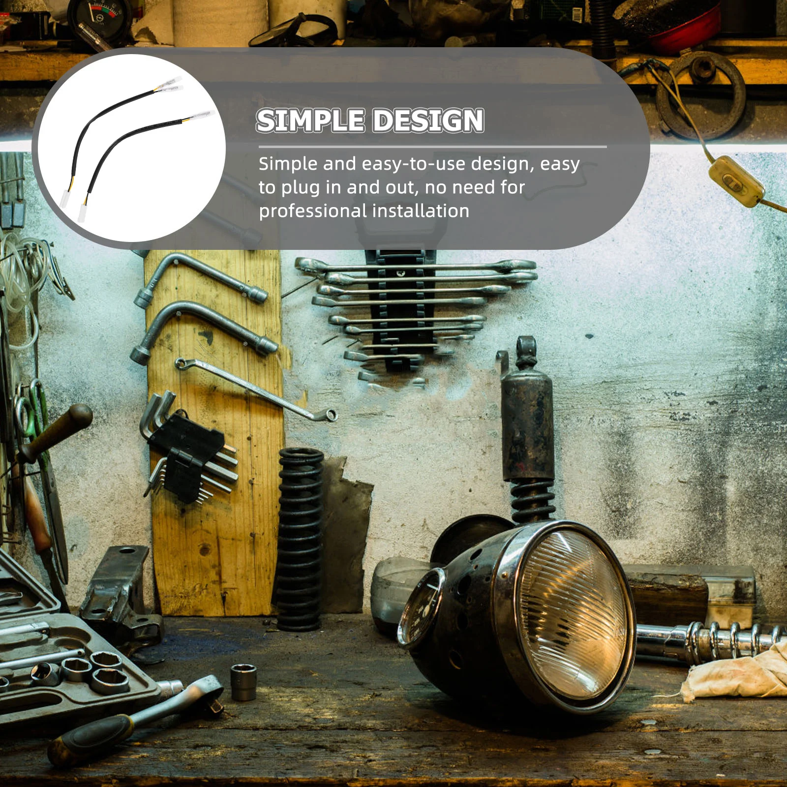 

1pc Motorcycle Turn Signal Wire Adapter Universal Fitment Durable Connector Stable Current Transmission Turn Light Adapter Plug