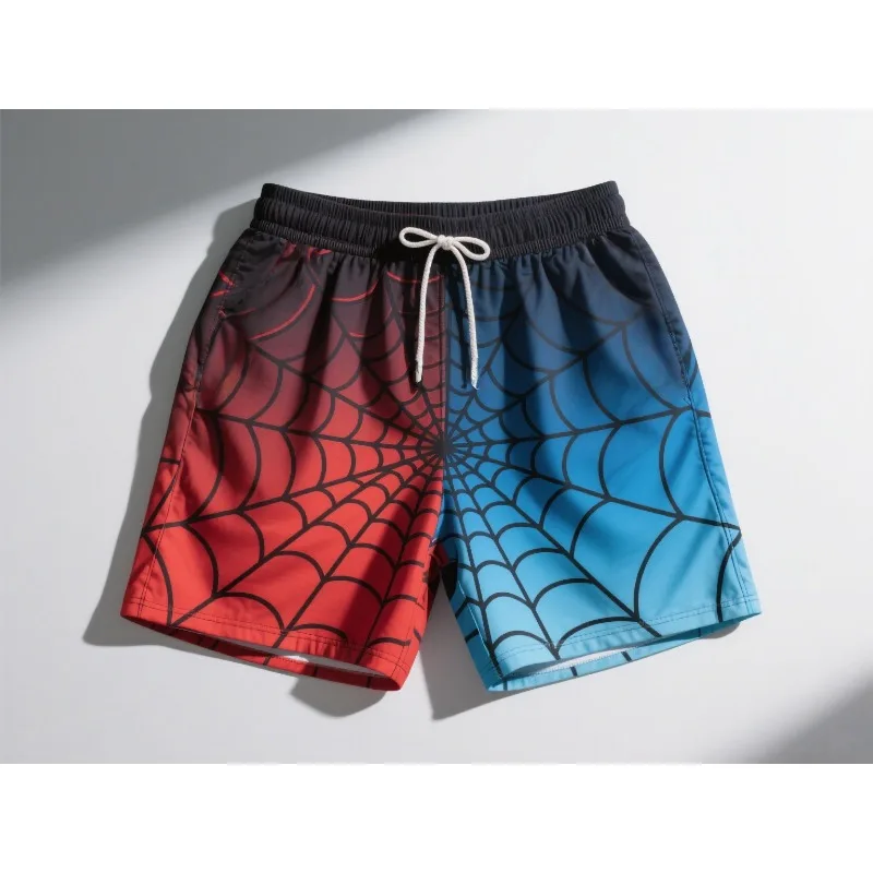 

MOTO-Summer Adult Shorts with Gradient Spider - Web Print - New Arrival