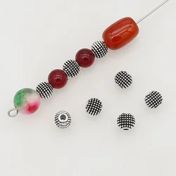 30pcs/Lot 6mm Antique Color Dots Round Loose Beads Bracelets Necklace Decoration Small Metal Spacers DIY Jewerly Accessories