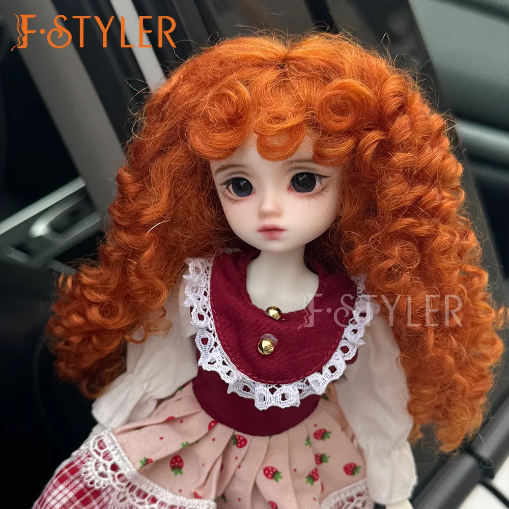 FStyler Doll Wig Bouncy Curls Fluffy BJD Doll Mohair Various Colors Doll Accessories Hair Customization 1/3 1/4