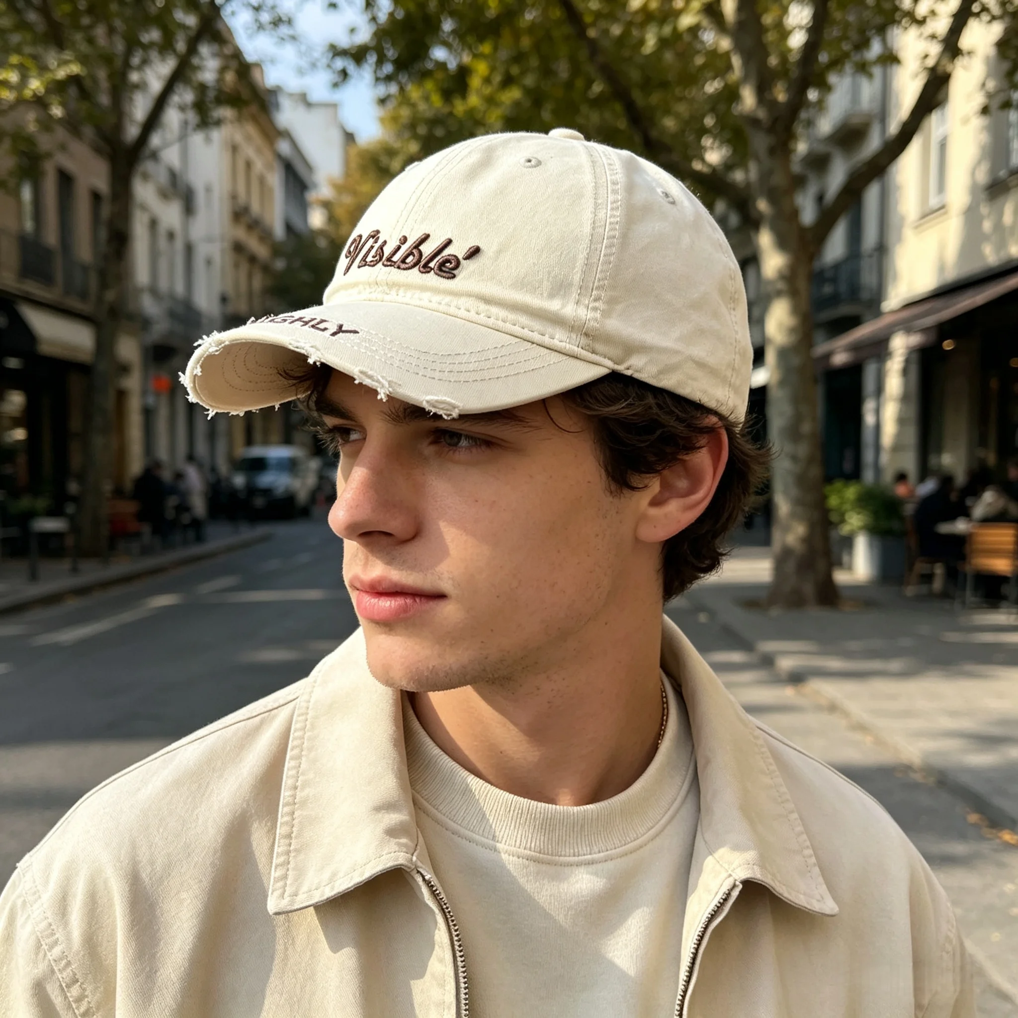 Vintage Distressed Letter Embroidery Baseball Cap, Unisex, Washed Frayed Soft-Top Baseball Cap, All-Season Retro Street Style, Face-Slimming, Outdoor Sun Protection Hat, Available in Multiple Colors