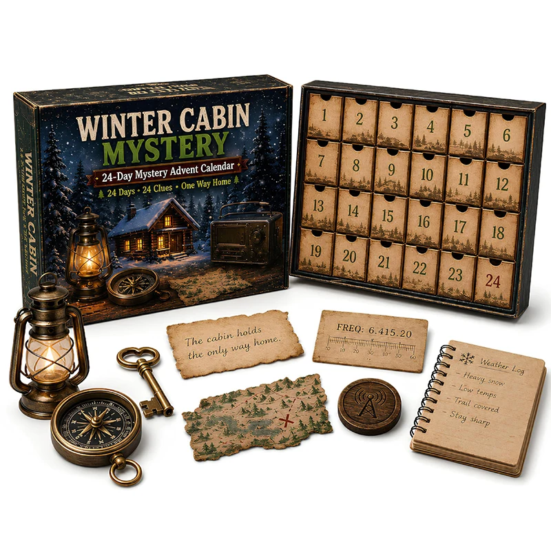 24 Day Mysterious Adventure Christmas Advent Calendar 6Themed Christmas Puzzle Games Escape Room Style Christmas Decoration Gift