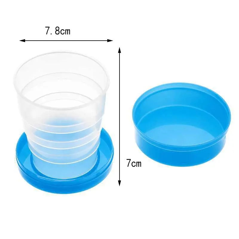 1pc Portable Space Saving Retractable Telescopic Collapsible Cups Water Drinking Cup For Outdoor Travel Plastic Folding Cups