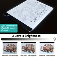 Bloc de dessin LED A3, trois niveaux de luminosité réglables, lumière LED pour animation et peinture, cadeau éducatif, bloc-notes lumineux réglable pour les arts. 5