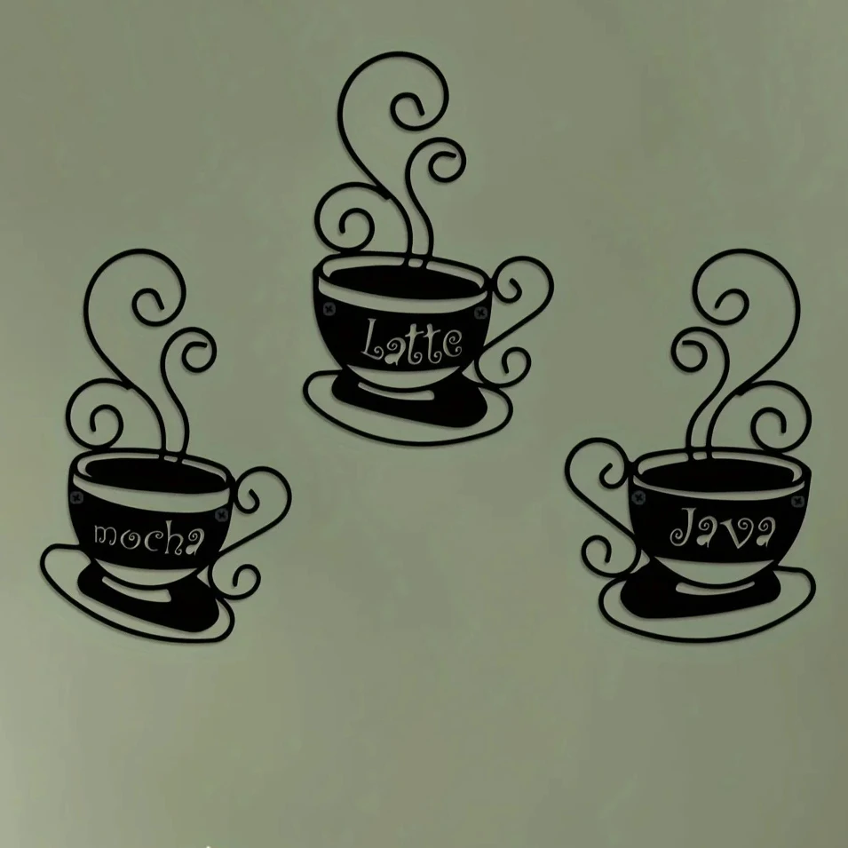 

3 шт./набор, декоративные настенные наклейки для кофе