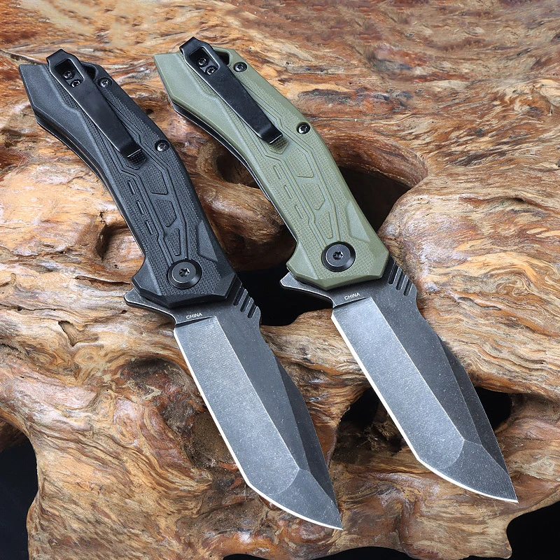 8cr13 steel military hunting ball folding knife, portable waist clip knife, wilderness survival EDC tool men's gift