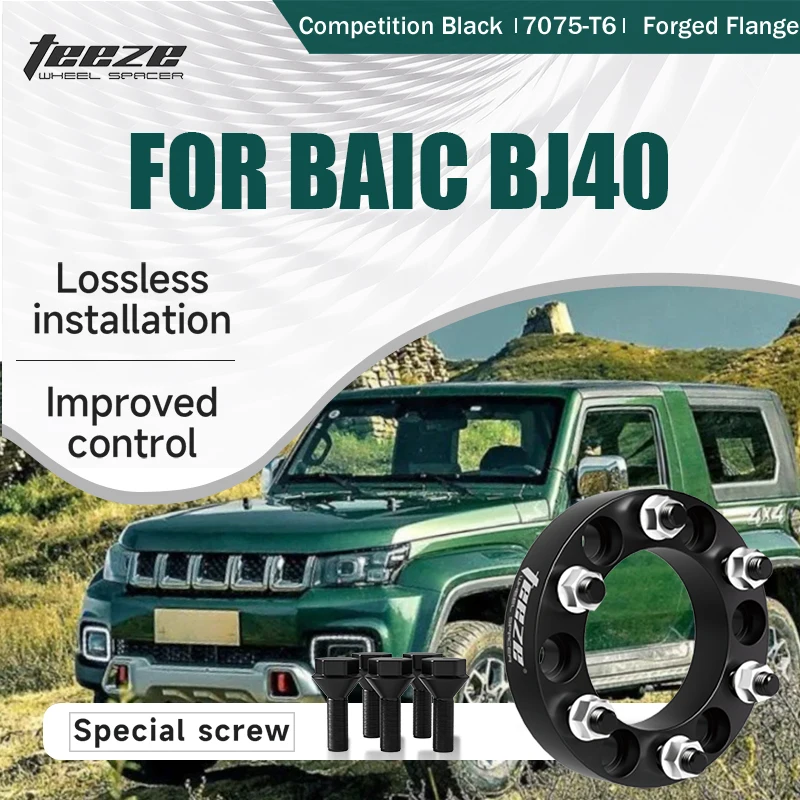 

Teeze 2/4pcs 6x139.7 100. 1 1/2" - 20 UNF Hub Centric Black Forged wheel spacer For BAIC BJ40 15/20/25/30/35mm