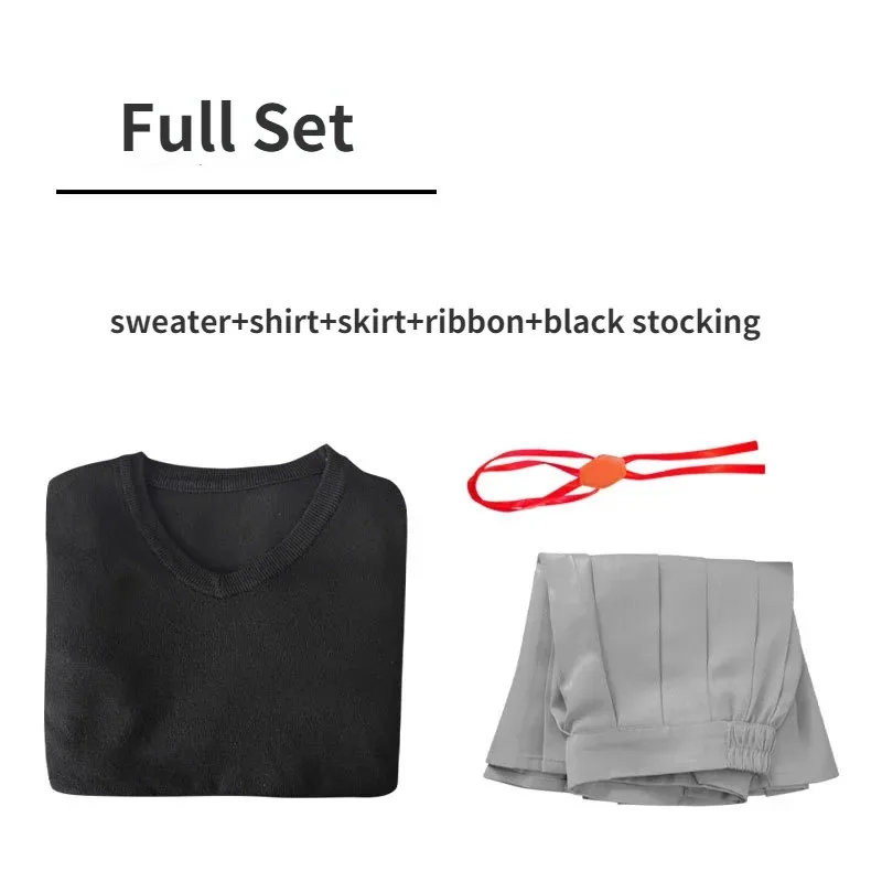 Shikimori's Not Just a Cutie Micchon Shikimori Costume Cosplay Parrucca Maglione Scuola Ragazza Uniforme Kawaii Dake ja Nai Shikimori-san