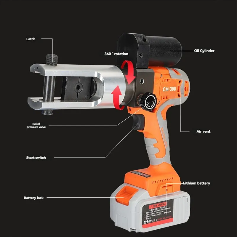 CM-300 Portable Rechargeable Hydraulique Pince Électrique Hydraulique Sertissage Rechargeable Outil De Sertissage