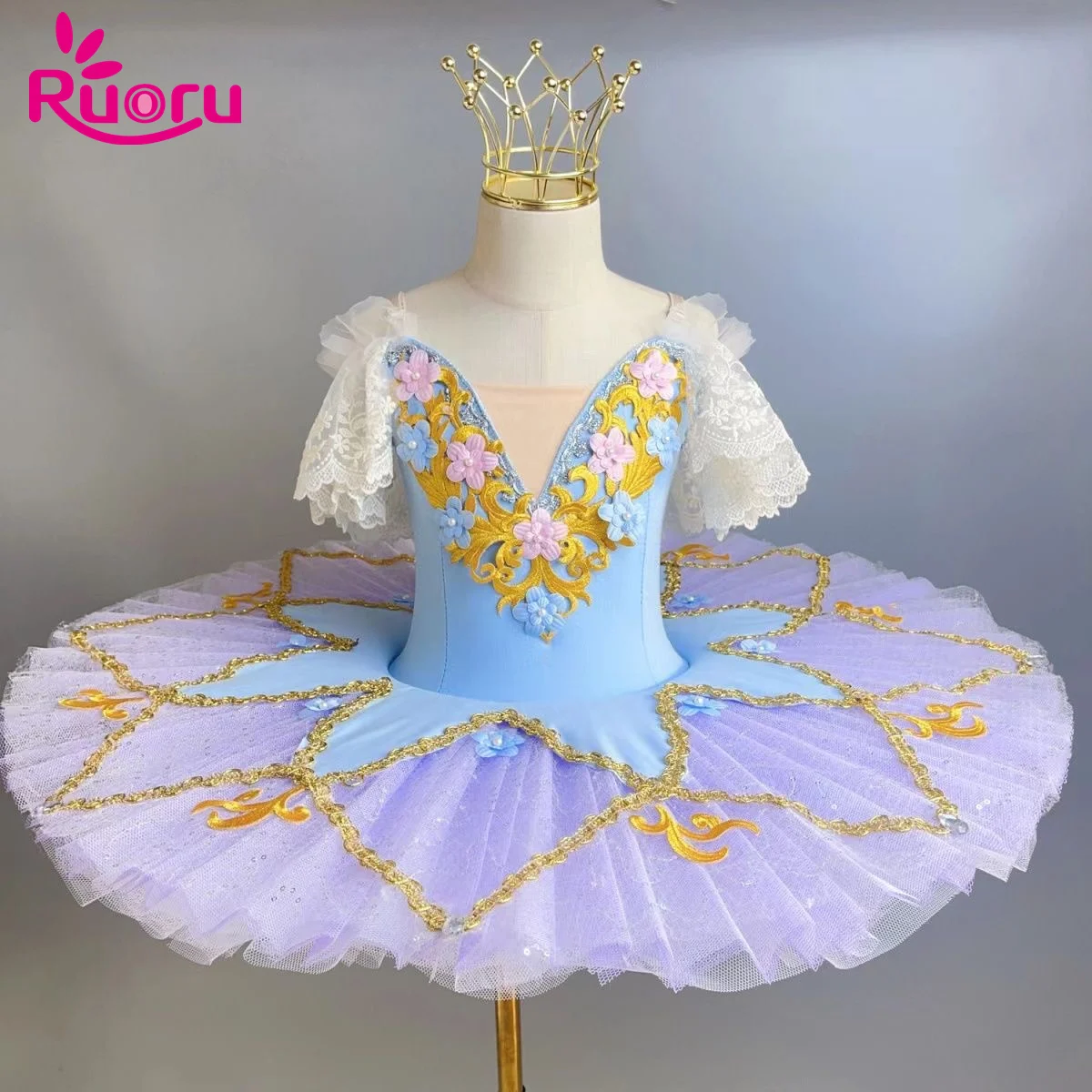 

Ruoru New Professional Ballet Tutu Child Kids Girls Ballerina Dress Ballet TUTU Dance Costumes Classical Platter Pancake Tutu