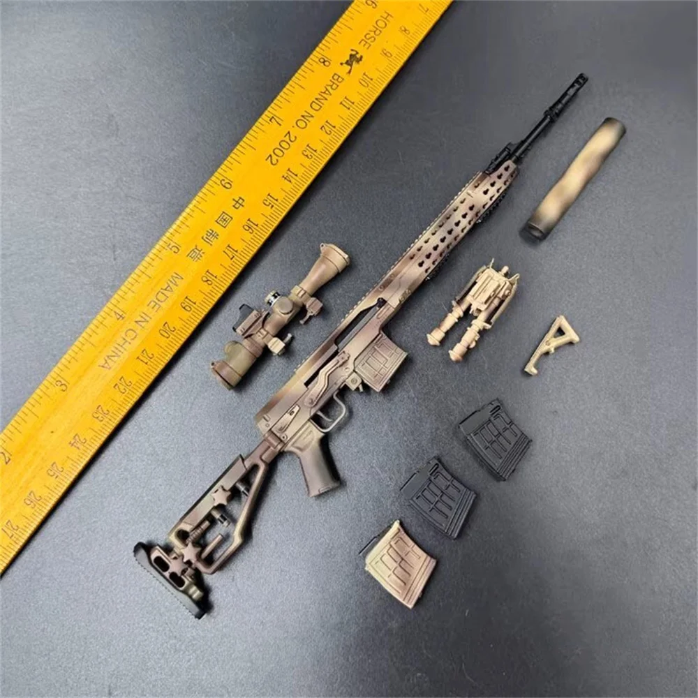 เขื่อน DAMTOYS 78100 รัสเซีย Action Figure Sniper หลักยาวของเล่นอาวุธรุ่น SVDS กระเป๋าคลิป PVC วัสดุสําหรับ 12 "ตุ๊กตา DIY 1/6