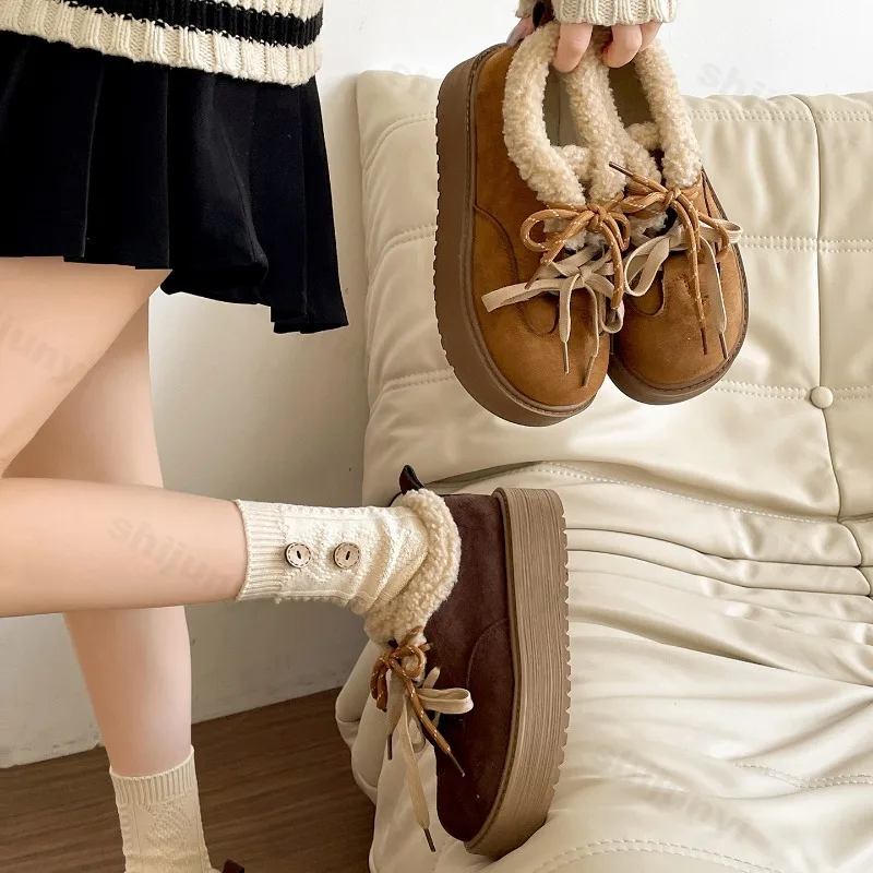 الرجعية الدافئة شعر منخفضة أعلى أحذية فلكنيز عادية للنساء 2025 الشتاء تنوعا أفخم مريحة عدم الانزلاق أحذية قطنية مكتنزة #2