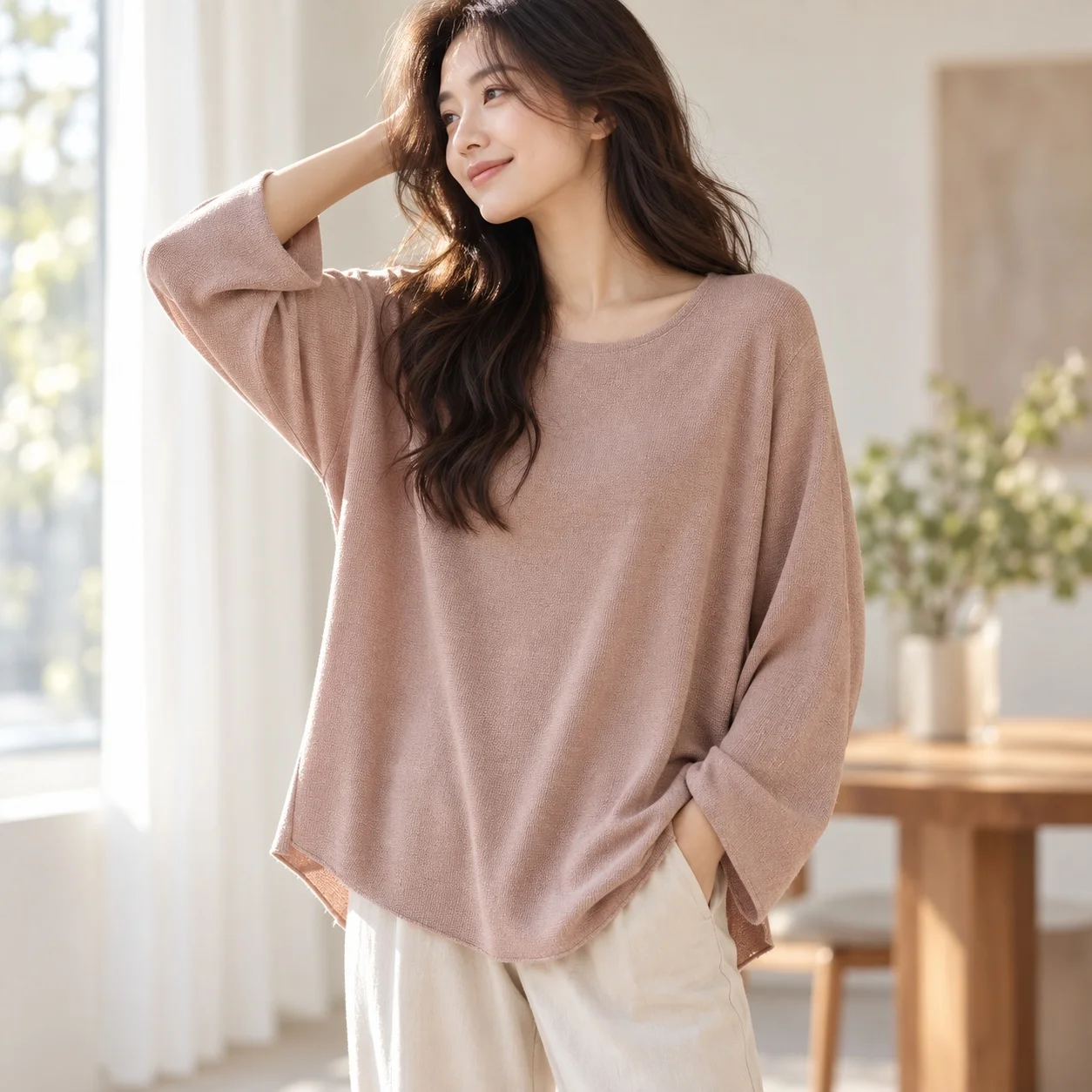 Pullover Single Top Regular Length Casual with Long Sleeve T Shirt Elegant Commuter Regular Thickness Autumn T Shirts for Women