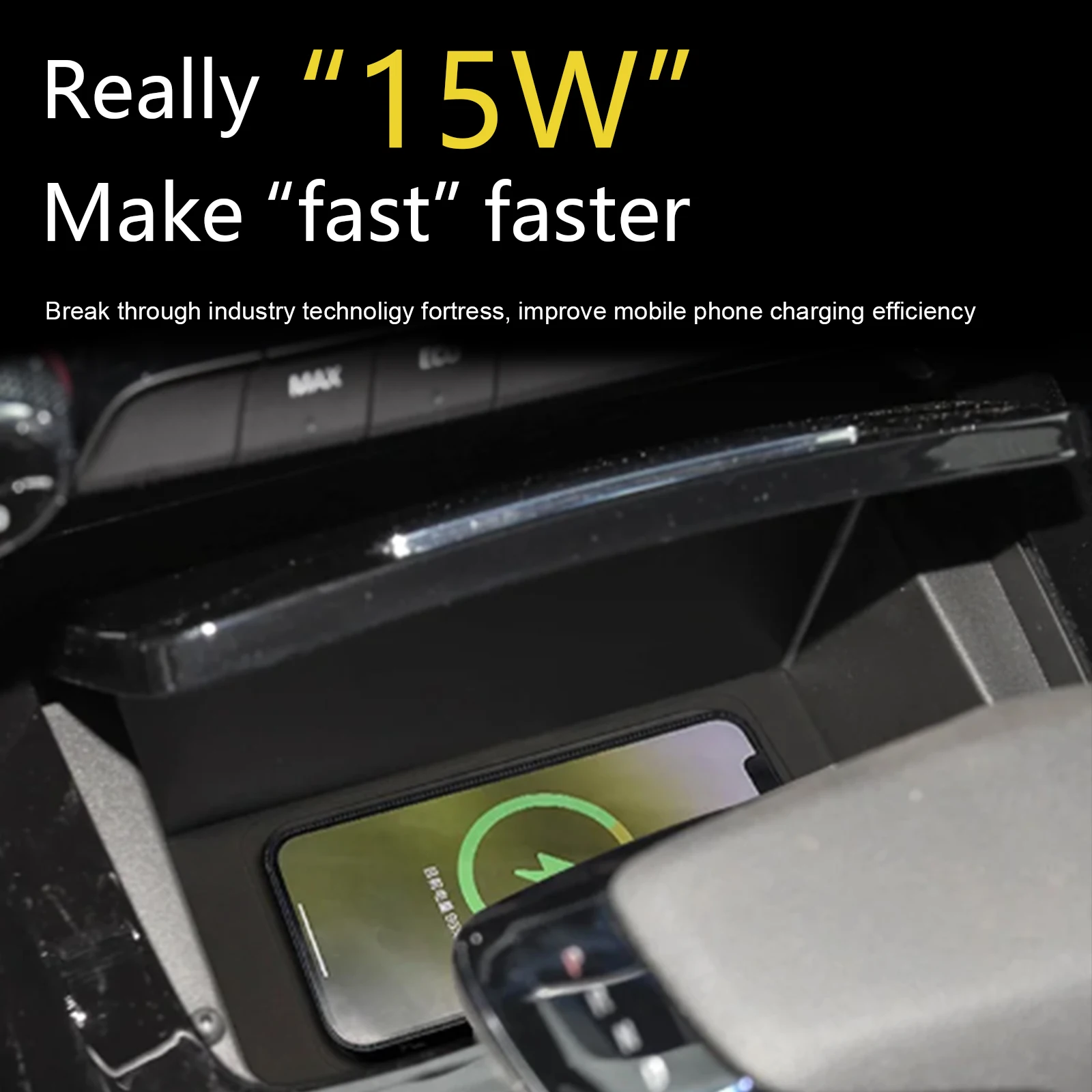 Carregador Sem Fio 2Din para Chevrolet Menlo 2019-2023, Suporte de Celular para Console Central com Carregamento Rápido de 18W para iPhone