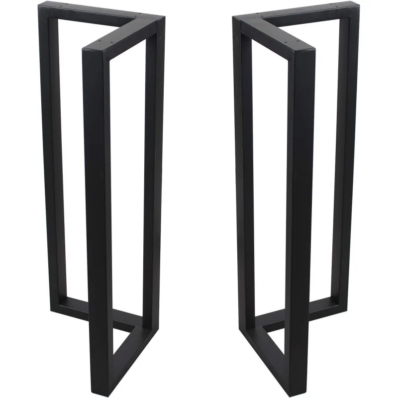 Furniture Legs 35”Height 17.”Wide Rustic Decory Right Angle Shape Table Legs,Heavy Duty Metal Desk Legs,Dining Table Legs,Indu