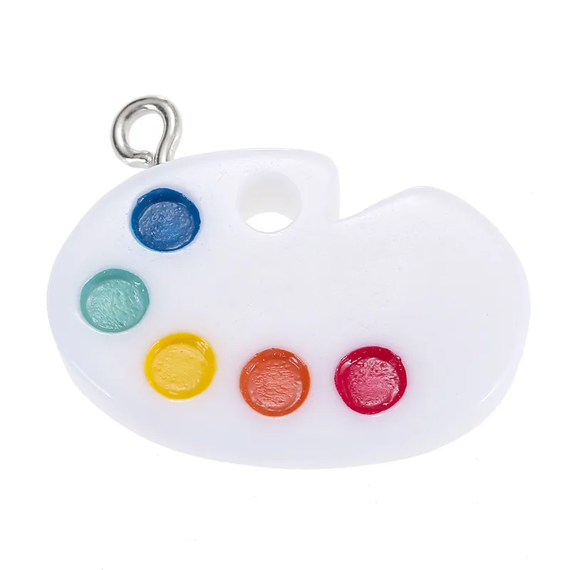 10pcs/pack Resin Color Palette Charms Pendants For Unisex DIY Decoration Earrings Key Chains Phone Case Jewelry Accessories