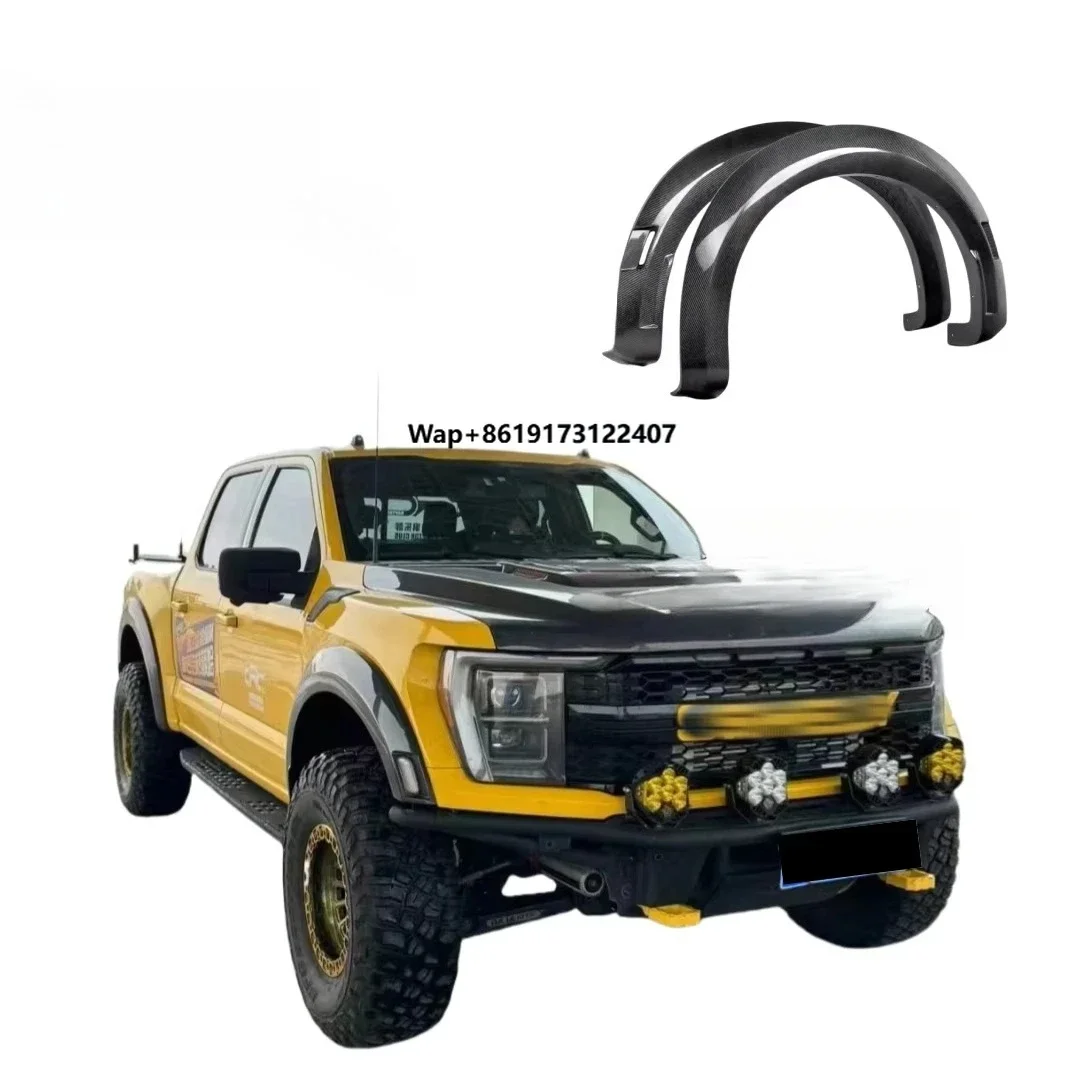 

For 2021+ F150 SVT Upgraded Carbon Fiber Fender Mp Style Front and Rear Fender Wide Body Wheel Eyebrow Coverings