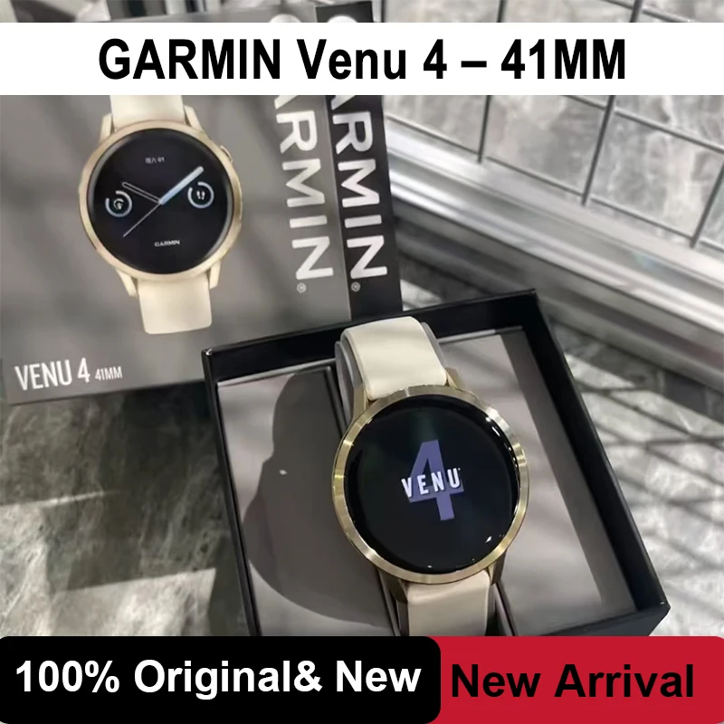 GARMIN Venu 4 41mm Health Monitoring  Advanced Sleep Tracking Health Status 80+ Preloaded Sports Apps Built-In Flashlight
