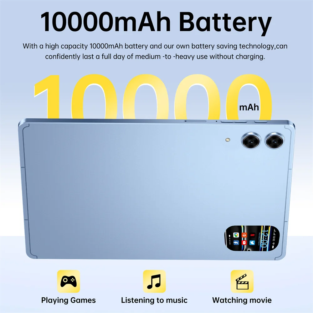 2026 لوحة جديدة 10 الترا 20000 مللي أمبير بطارية 10.1 بوصة تبويب النسخة العالمية أندرويد 22 جيجابايت + 2 تيرا بايت أقراص 4G 5G ثنائي الشريحة واي فاي للأطفال PC #5