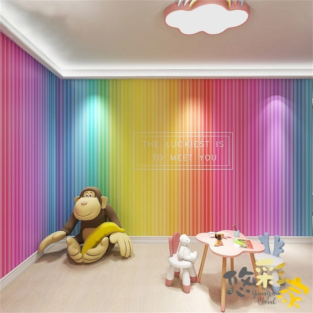 

Пользовательские скандинавские облака, мультяшные радужные звездные настенные обои для детской комнаты, декоративные обои, кухонные принадлежности, декор стен