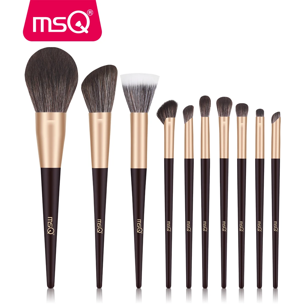 MSQ10pcs Professional Makeup Brushes Set Foundation Eyeshadow Blush Concealer Loose Powder Brush Face Brush Tools