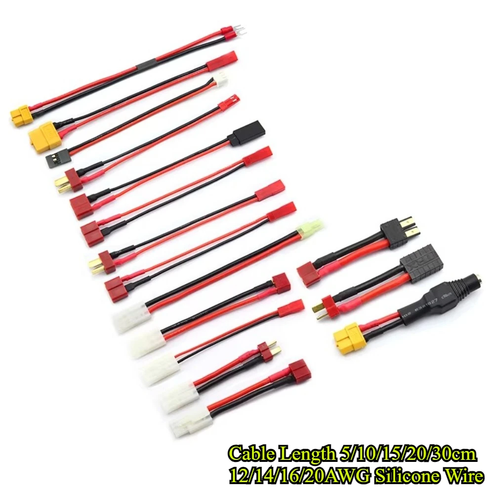 5~30cm XT60 XT90 T Plug Daejeon Palace JST Futaba Male to Female Adapter Cable 12/14/16/20AWG Silicone Wire For RC Lipo Battery