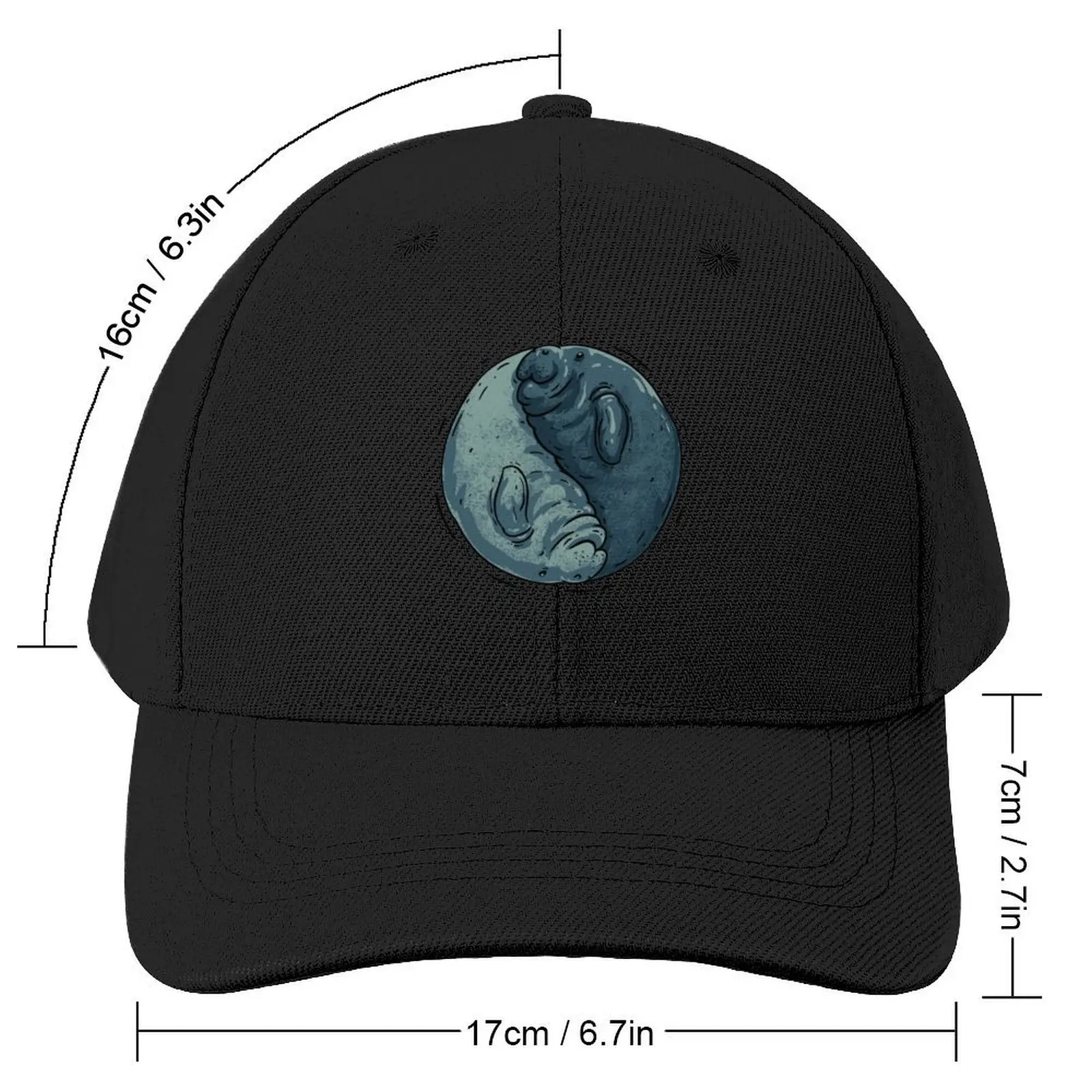 Manatee Yin and Yang Dugong Manatee County Baseball Cap Luxury Hat Golf Wear birthday Vintage Mens Hats Women's