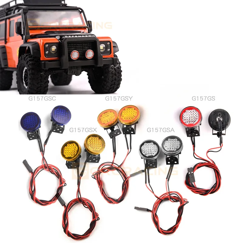 

2Pcs LED Lamp 22mm Off-road Lights Round Spotlight for 1/10 RC Crawler Car Traxxas TRX4 Defender Bronco AXIAL SCX10 RC4WD Parts