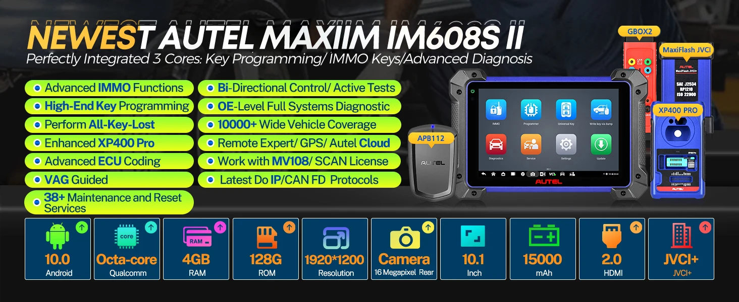 Autel MaxiIM IM608S II Komplettset OBD2-Scanner Schlüsselprogrammierer IMMO Schlüsselprogrammierung Kfz-Diagnosegerät ECU-Codierung PK IM608 – Detail 1