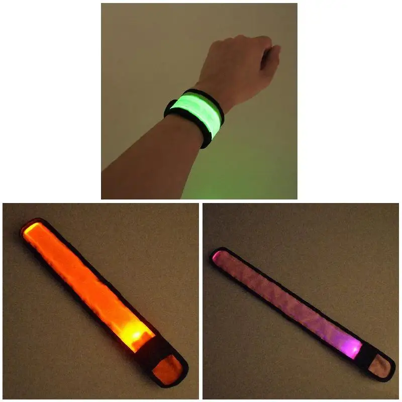 LED Light Strap Bracelets Wristband for Night Sports Running Riding Glow Safety Lamp Cycling Warning Wrist Strap Glowing Slap