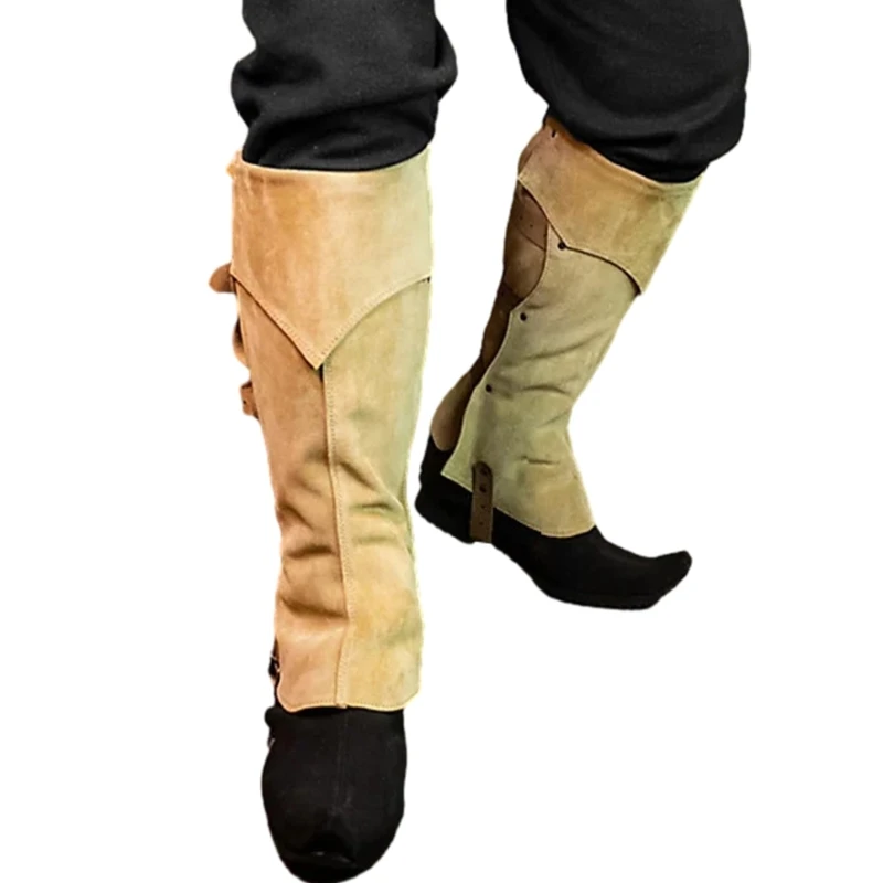 Medieval Gaiters Knight Boot Covers Spats Suedes Leg Guards Ranaissance Costume