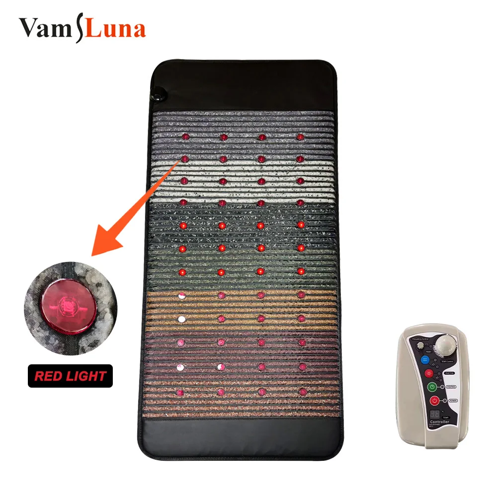 PEMF Infrared Massage Heating Mat Natural Crystal Mineral Yoga Pad Ultra Long Wave Photon Therapy Magnetic Field Anxiety Relieve