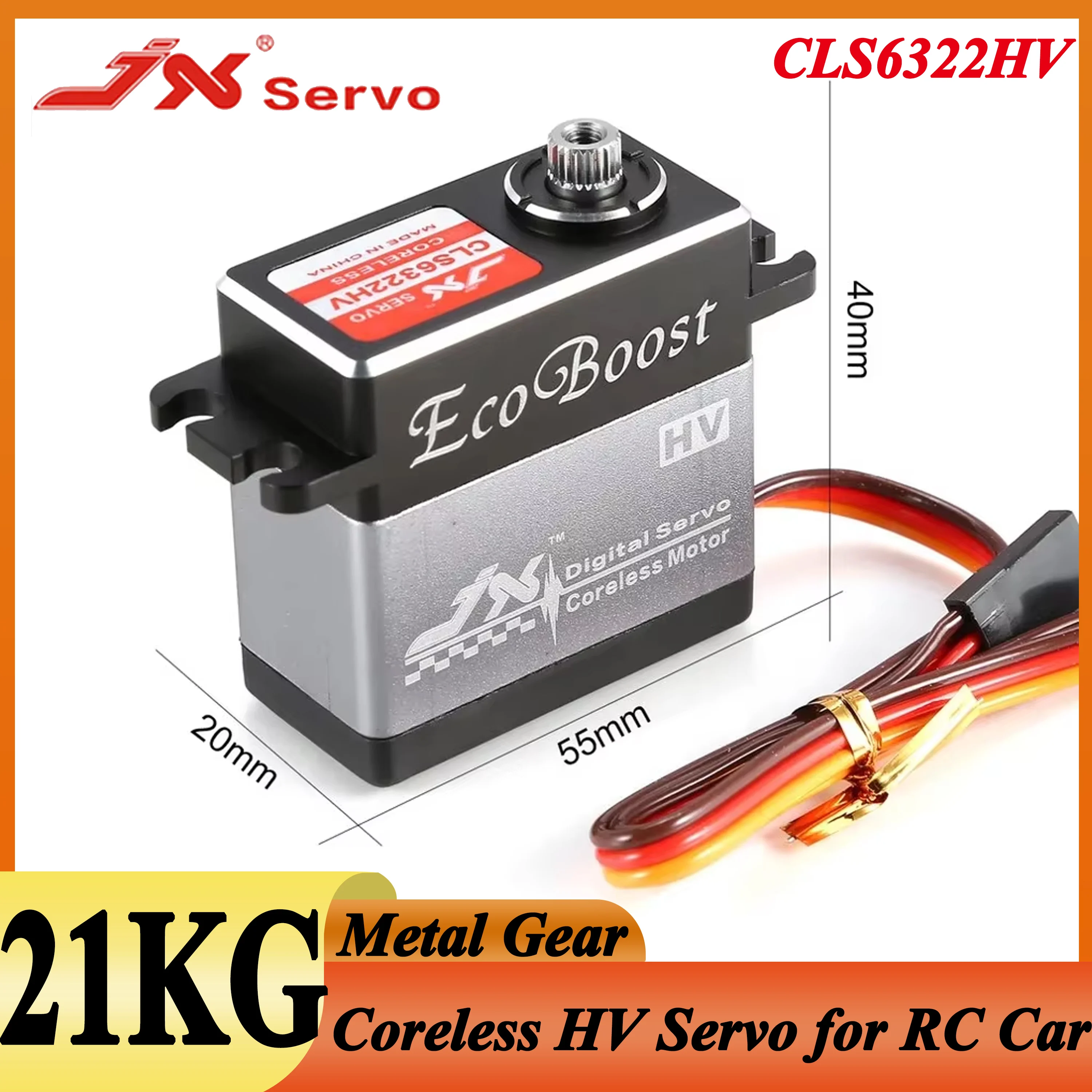 

JX CLS6322HV 21KG 6-7.4V High Voltage Metal Gear Coreless Motor Digital Servo for RC Car Robot Arm Plane Helicopter Aircraft