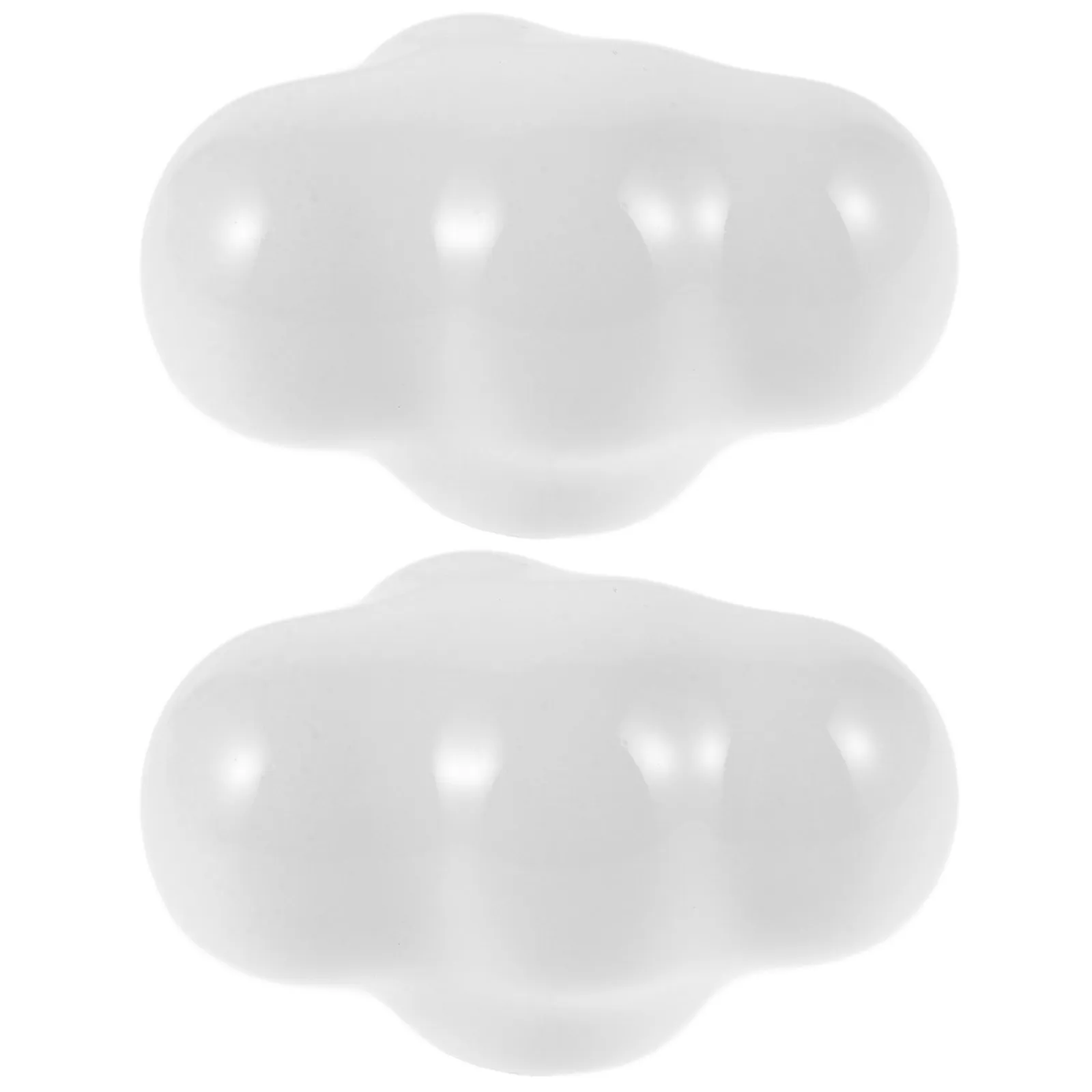 Cloud-Shaped Ceramic Drawer Pulls, 2pcs White Cabinet Knobs for Wardrobe, Home & Office Decor